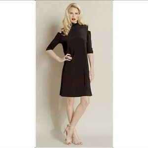 Clara Sun Woo USA Women’s Size Medium Solid Black Cutout Shoulder Midi Dress